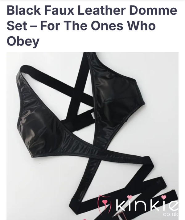 Black Faux Leather Domme Set – For The Ones Who Obey