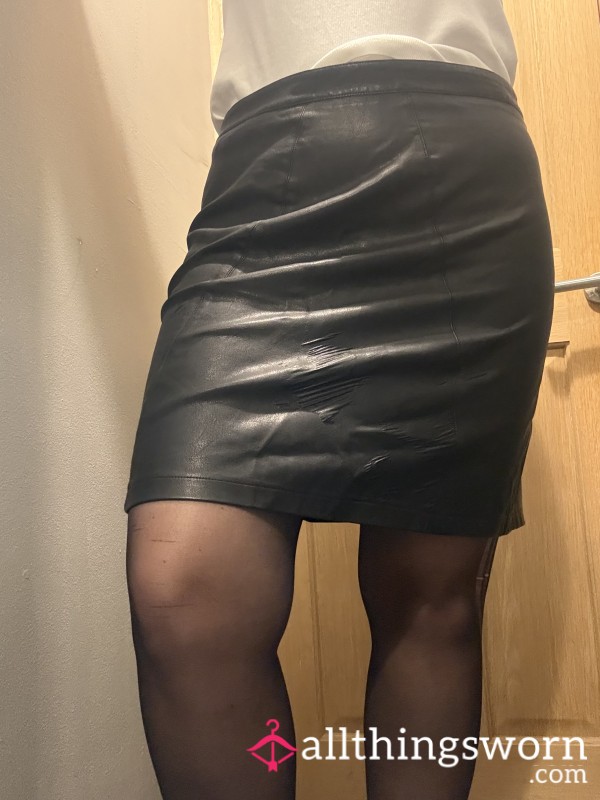 Black Faux Leather Skirt