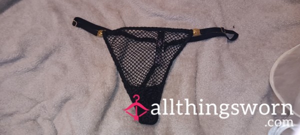 Black Fishnet VS V-String Size XL