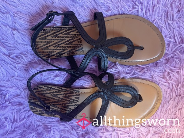 Black Flat Sandals