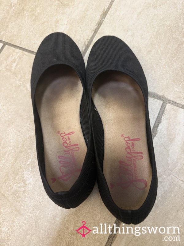 Black Work Flats - Worn For 7 Months