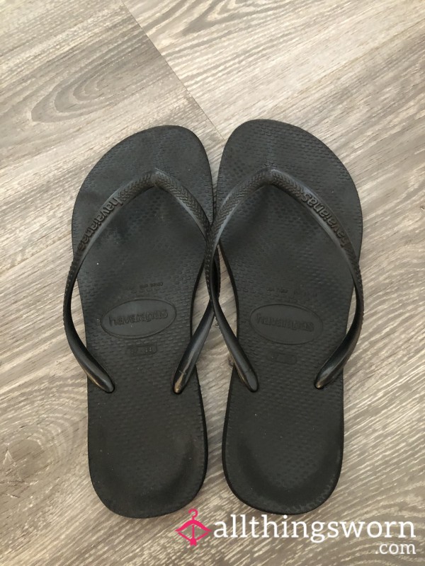 Black Flip Flops