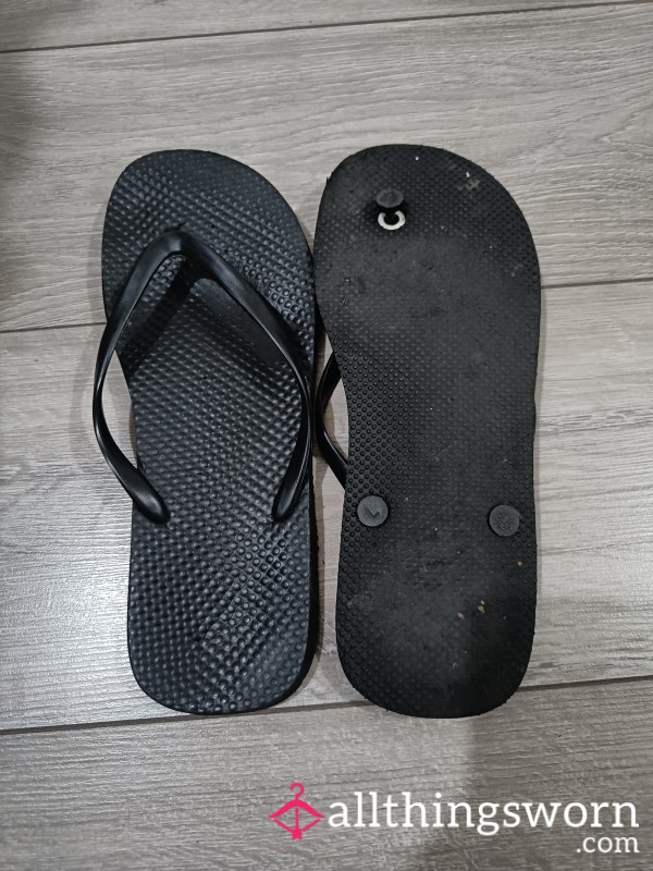 Black Flip Flops