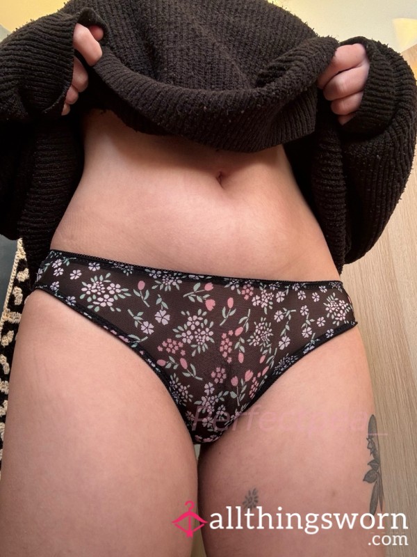 🚫 SOLD 🚫 Black Flor*l Mesh Briefs