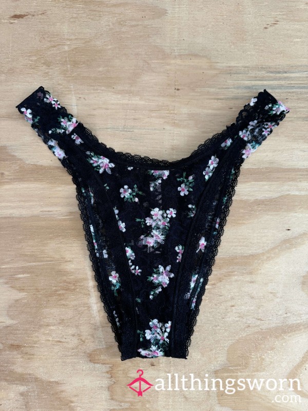 Black Flor*l Panties