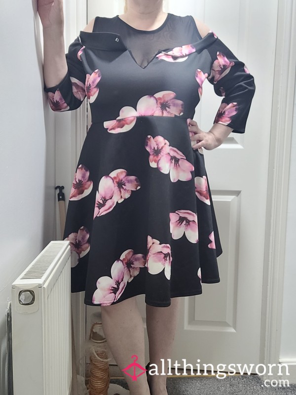 Black Flower Occasion Dress