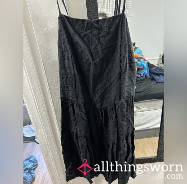 Black Flowy Halter Mini Dress