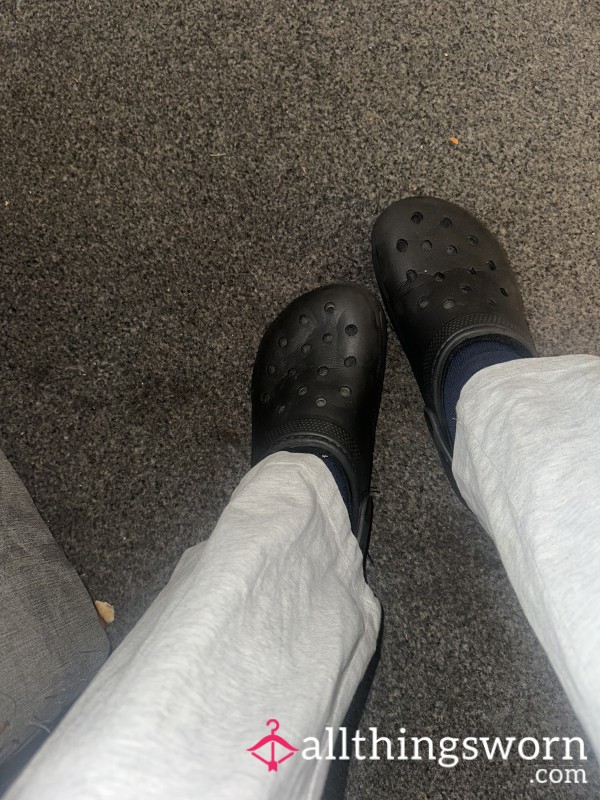 Black Fluffy Crocs