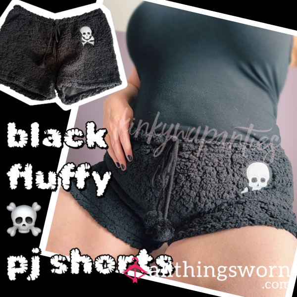 Black Fluffy ☠️ PJ Shorts - Includes 5-night Wear & U.S. Shipping
