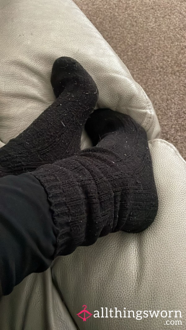 Black Fluffy Sock