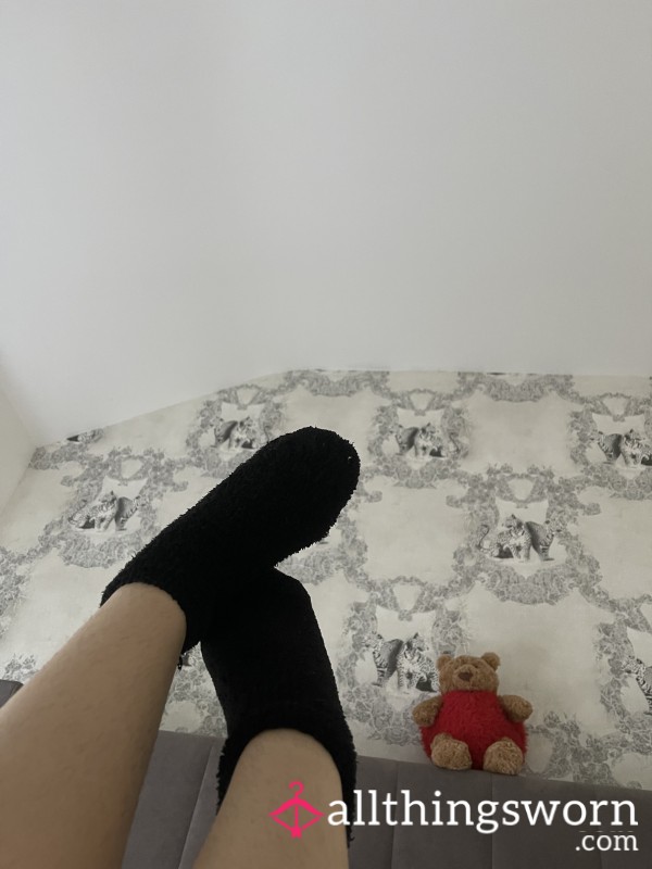 Black Fluffy Socks