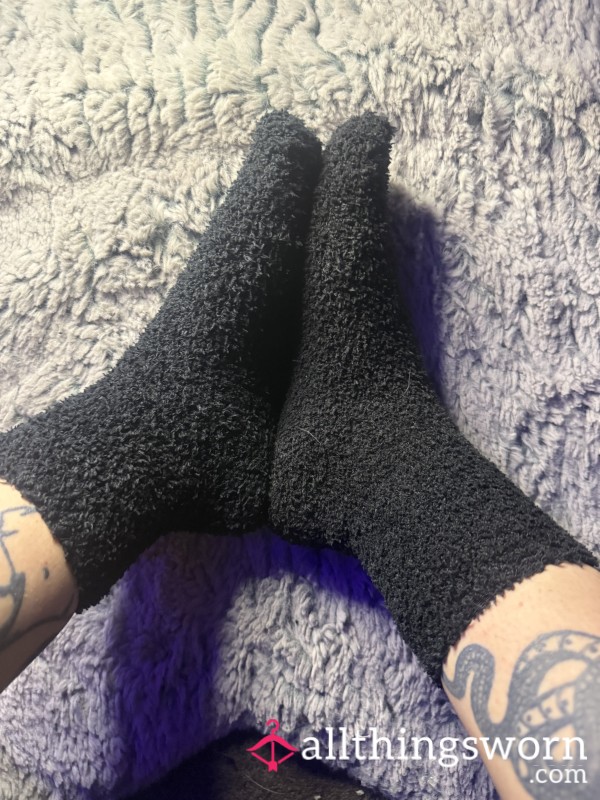 Black Fluffy Socks