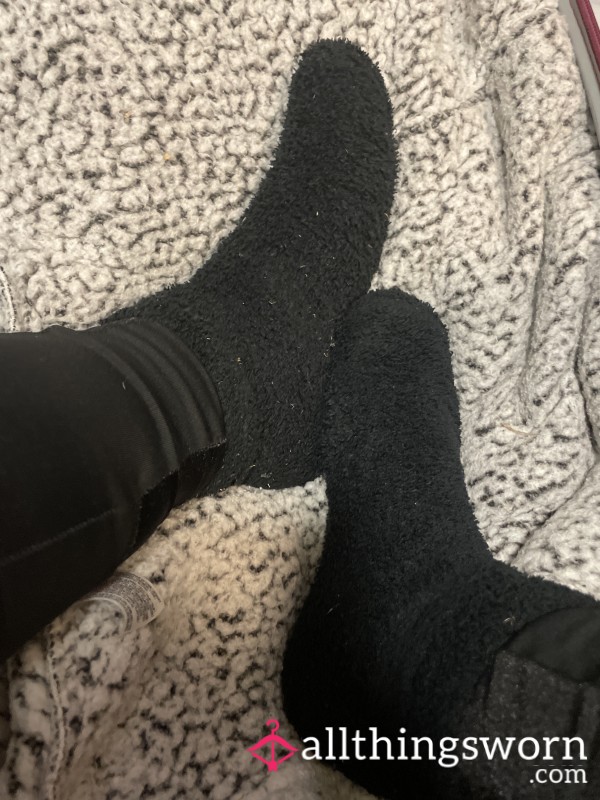 Black Fluffy Socks