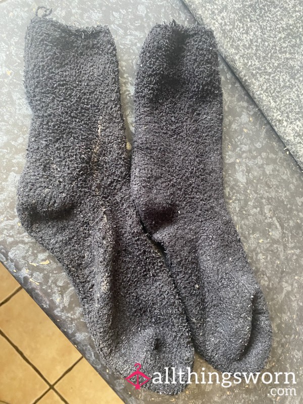 Black Fluffy Socks