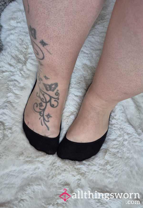 Black Footsies Worn In Knee High Boots