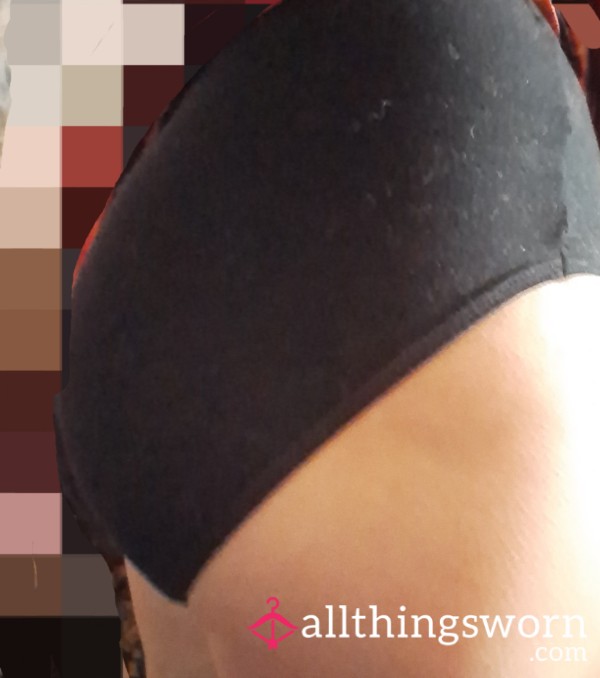 USED Or New, Black FOTL Cotton Full-back Briefs (Grannie Panties.) Size 6.  Worn For 2 Days! $22