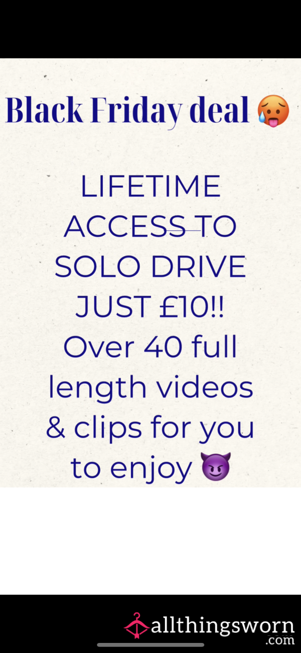 BLACK FRIDAY SOLO DRIVE £10