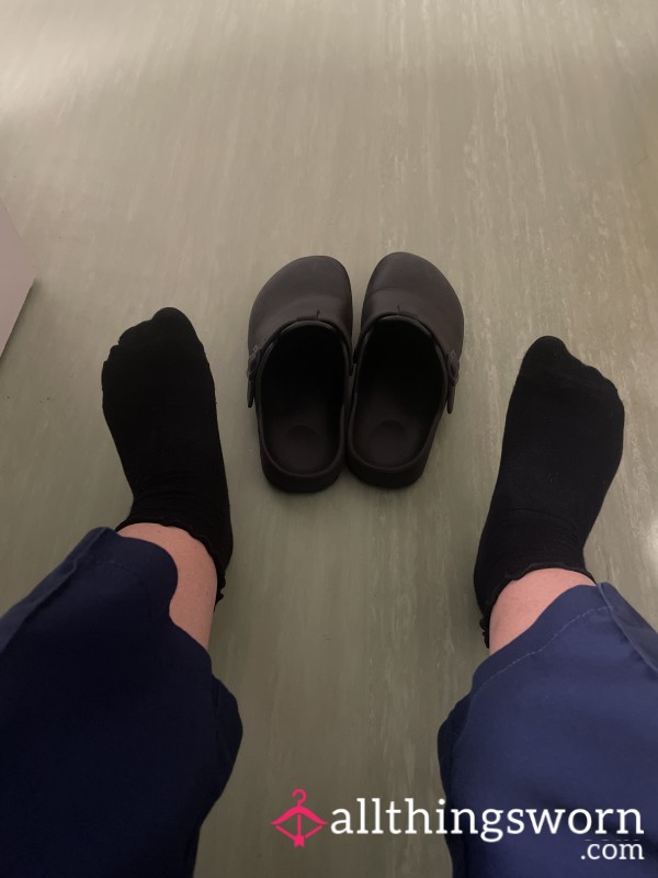 Black Frilly Socks - 14hrs Worn