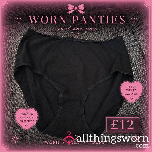 Black Full Brief Panties – Worn Pair