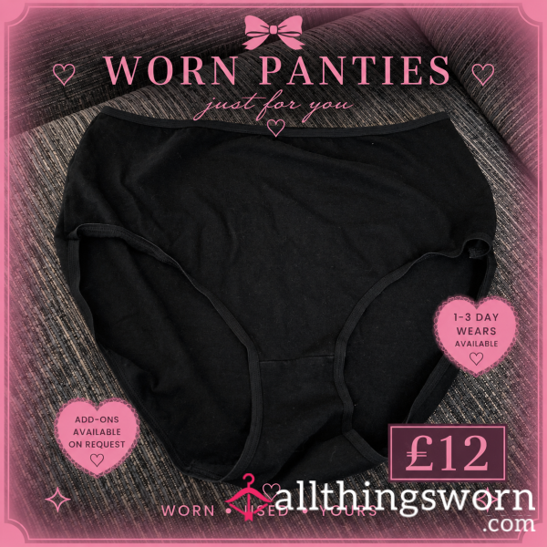 Black Full Brief Panties – Worn Pair
