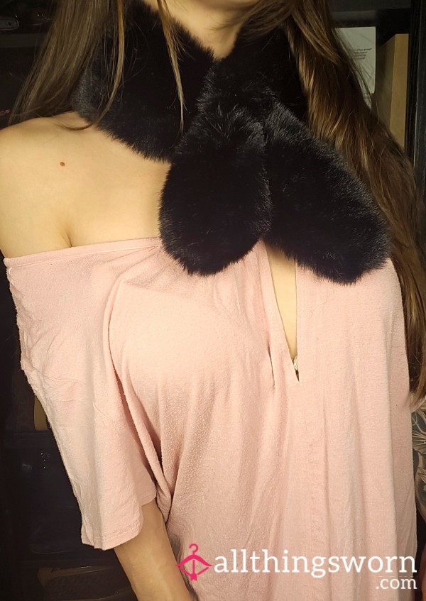 5 For $25❤️Black Furry Faux Fur Soft Neck Wrap Mini Scarf Accent Piece/ Accessory Femme Fatal Girly Asian Japanese Tattooed Petite Hot Fitness Model Gym Personal Trainer