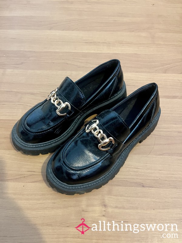 Black Glossy Loafers