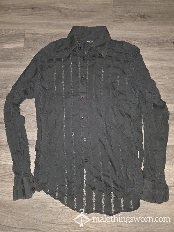 Black Guide Of London Sheer/Holes/s**y Shirt Large
