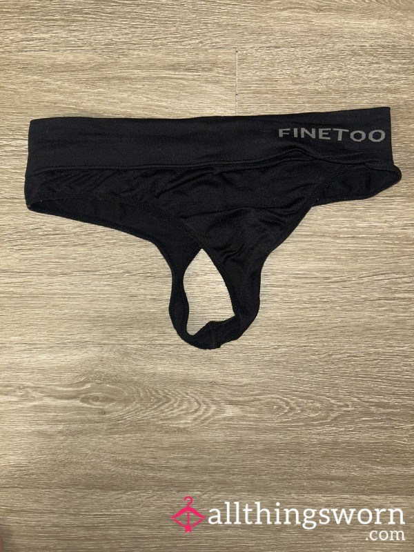 Black Gym Thong
