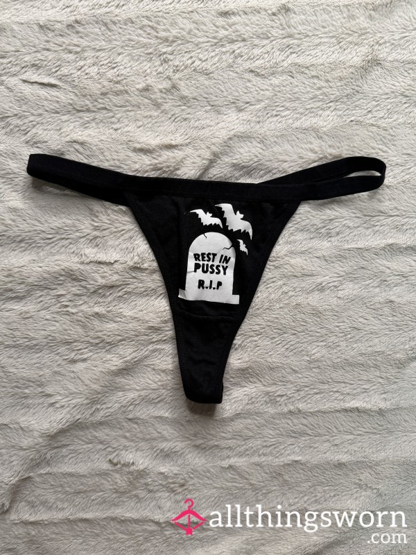 Black Halloween Thong