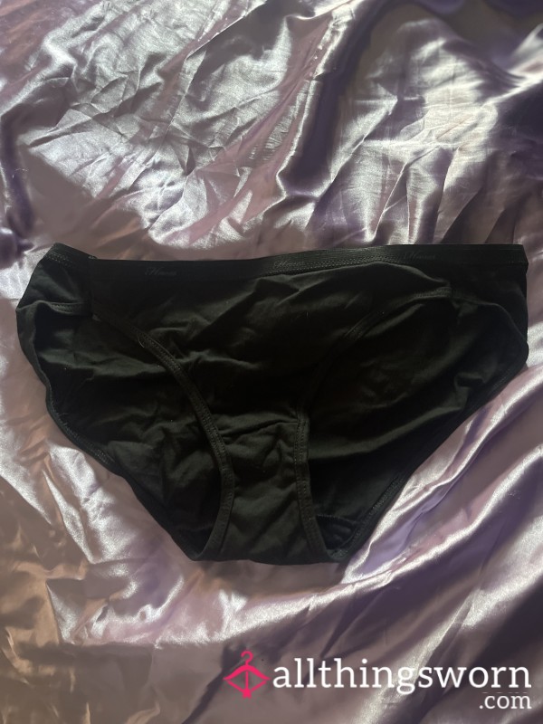 Black Hanes Cotton Bikini Panties