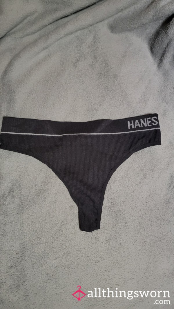 Black Hanes Thong