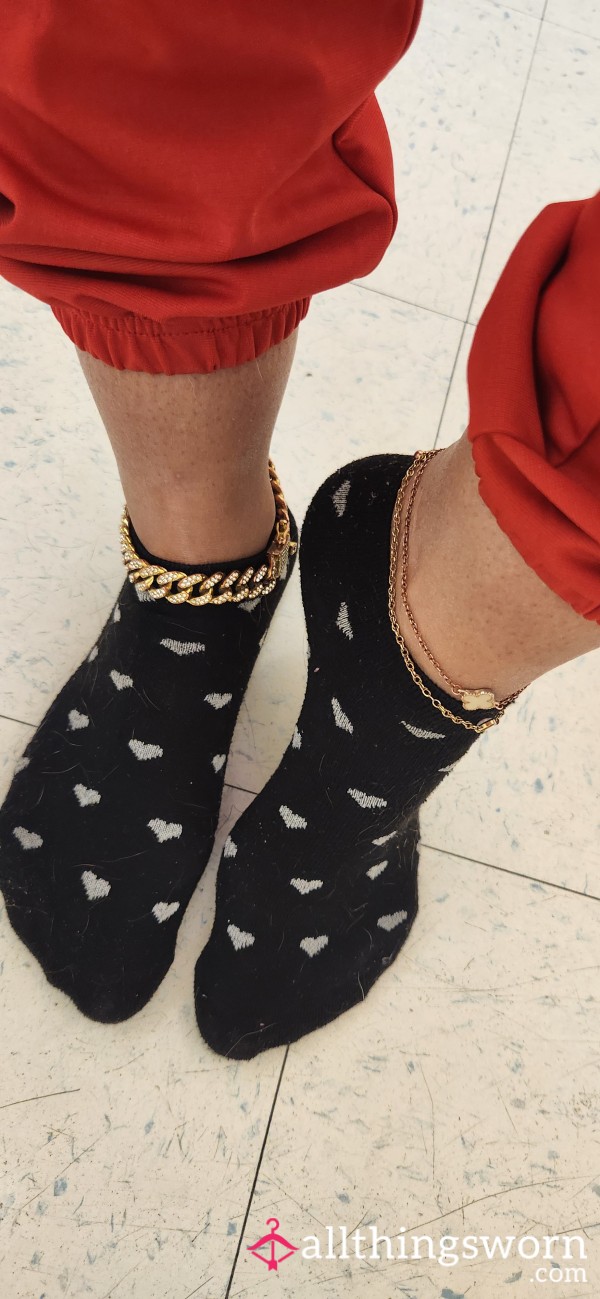 Black Heart Ankle Socks