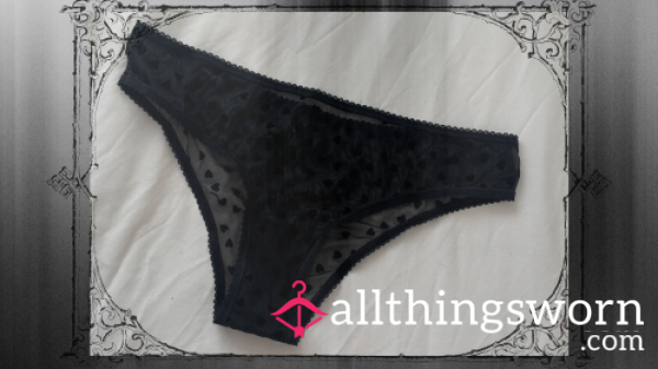 𖹭 Black Heart Panties 𖹭