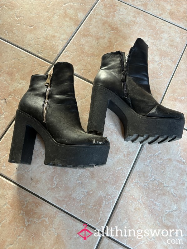 Black Heel Boots – Worn, Dirty & S**y 😈