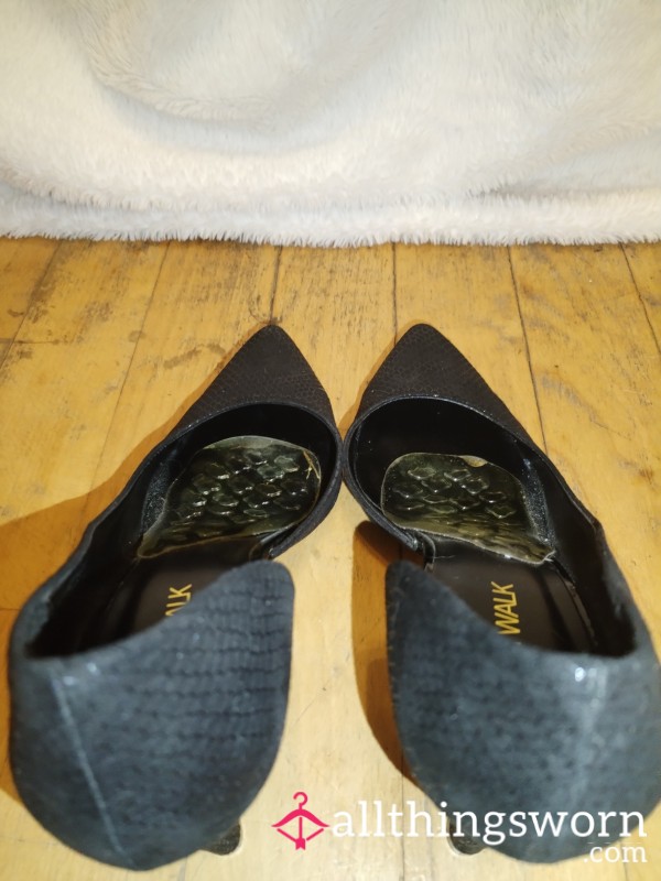 👠Black Heels - Fully Used And Soaked With My Sweat 👣💋