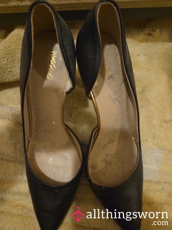 Black Heels With Gold Trim Size 10