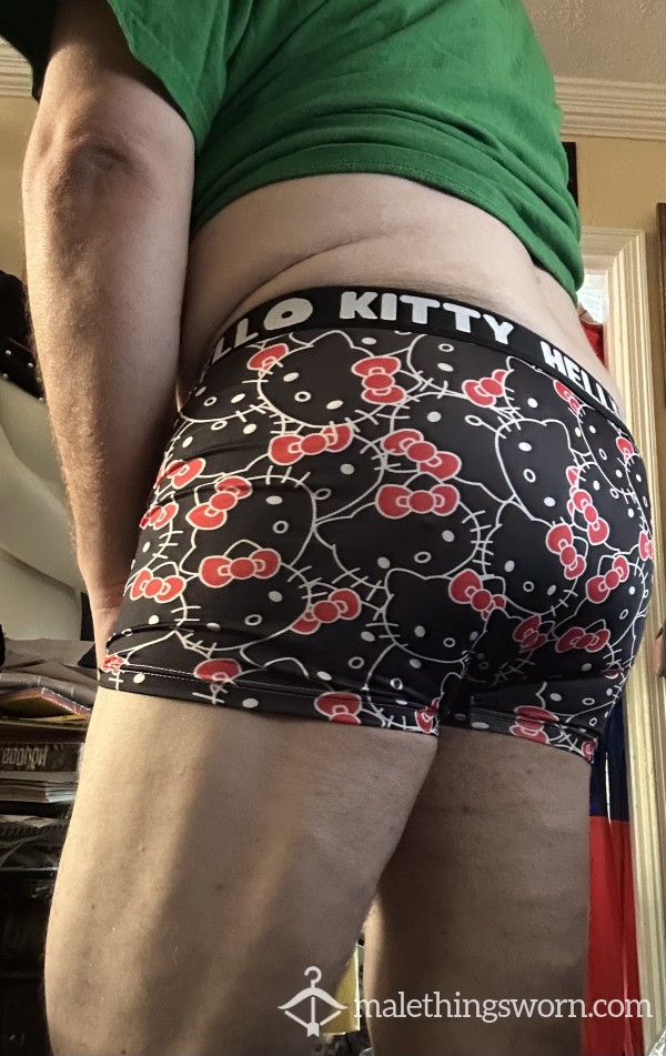 Black Hello Kitty Mens Boxer Briefs