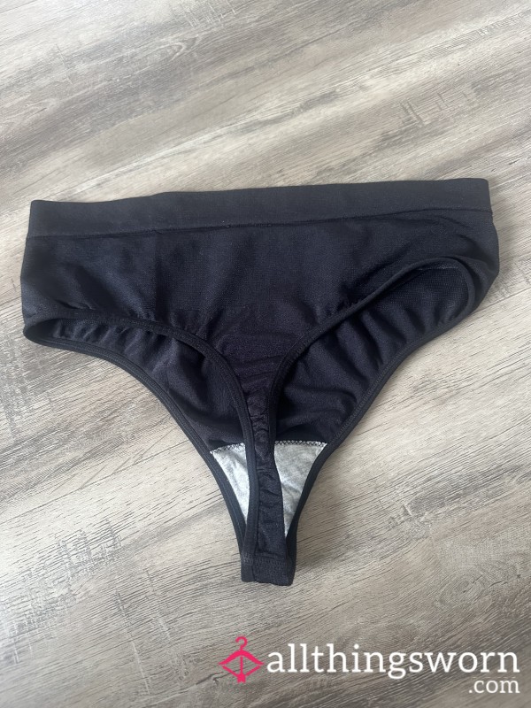 Black High Waisted Thong, 1xl 24hr Wear