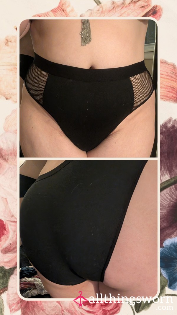 Black High-waisted W/ Mesh Sides Brief