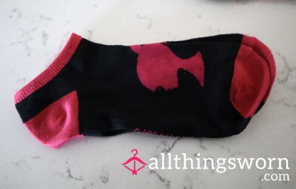 Black & Hot Pink Lowcut Barbie Socks