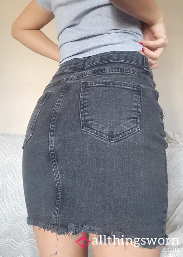 Black Jean Skirt