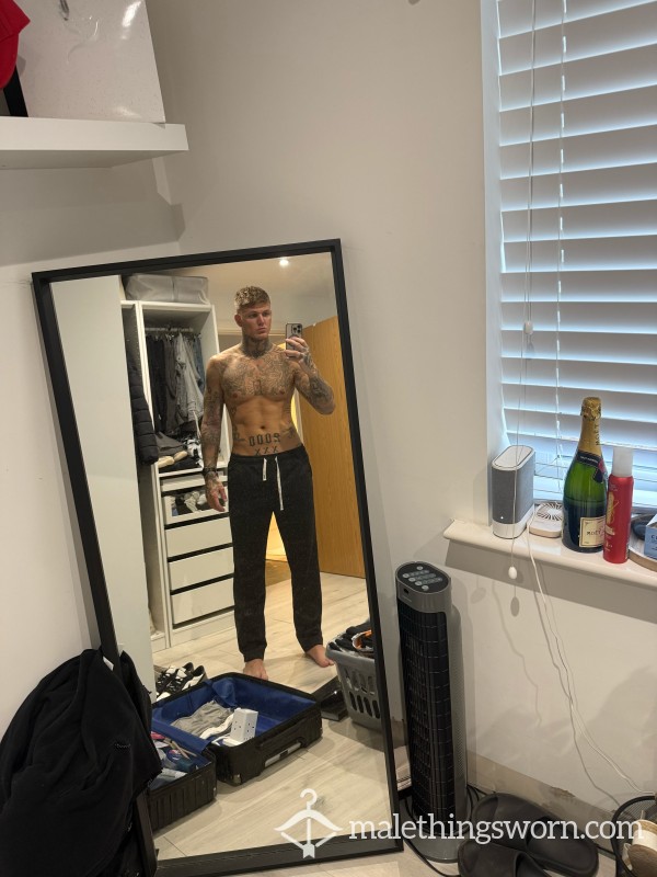 Black Joggers Used As C*m Rag For 3 Loads