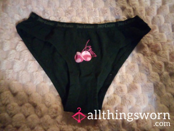 Black Juicy Couture Panties With Pink Cherries On Front 🍒