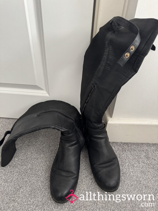 Black Knee High Boots