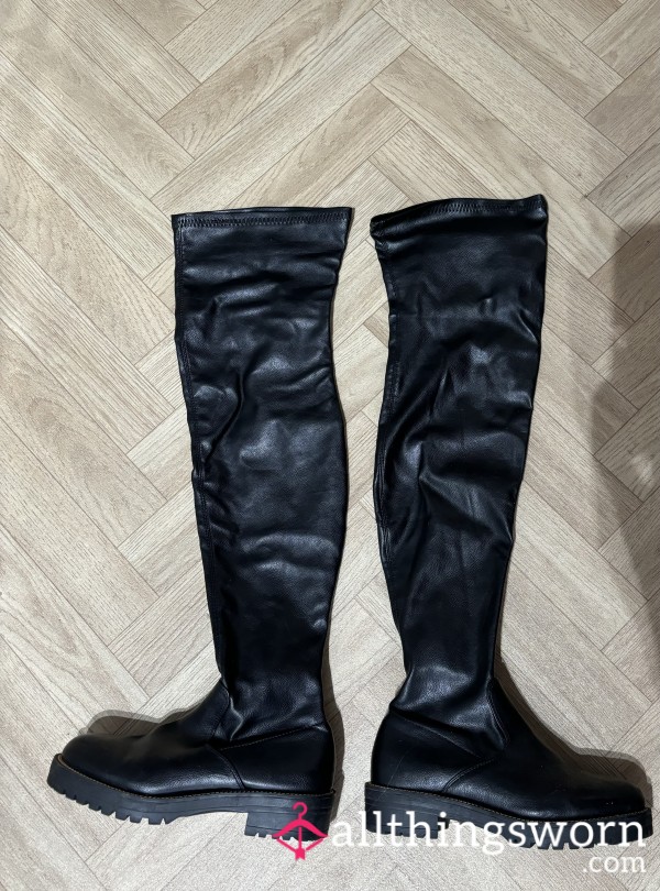 Black Knee High Boots