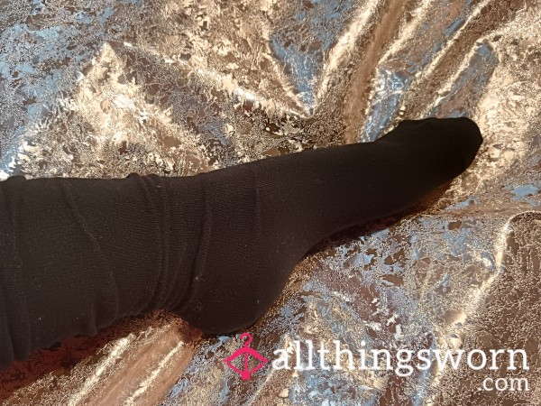 Black Knee High Socks