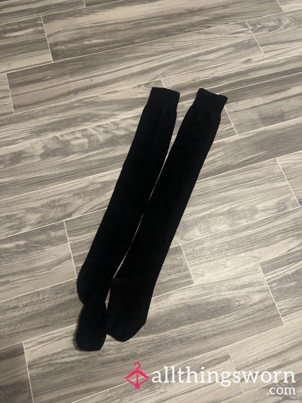 Black Knee High Socks