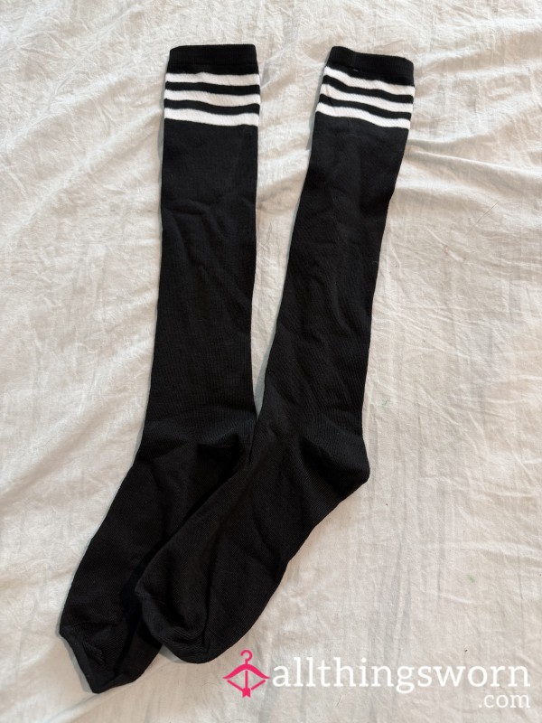 Black Knee High Socks
