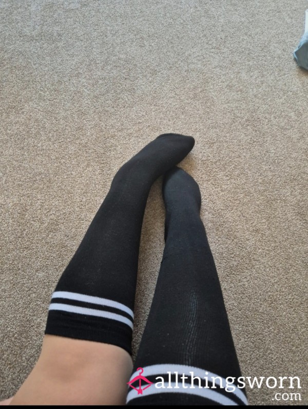 Black Knee High Socks