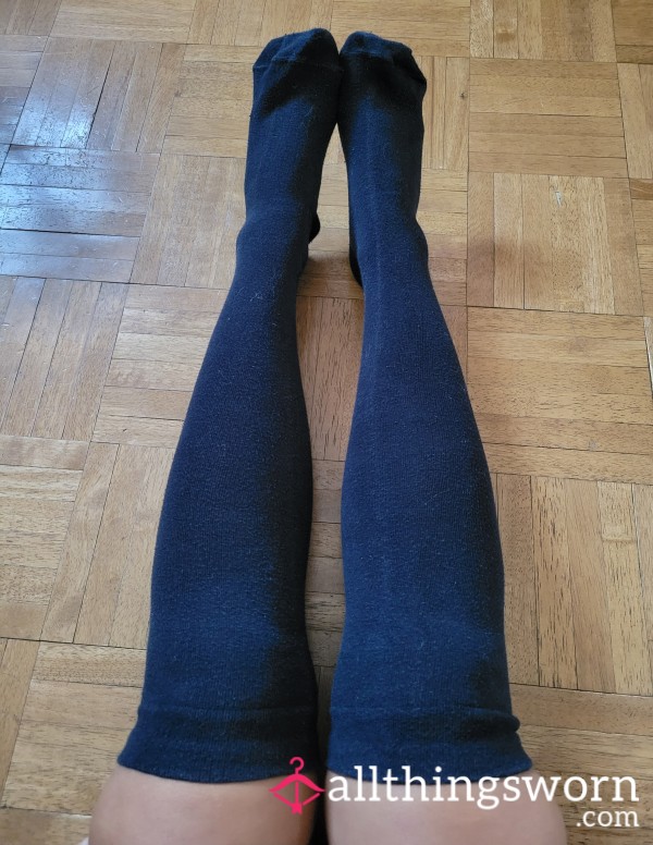 Black Knee High Socks